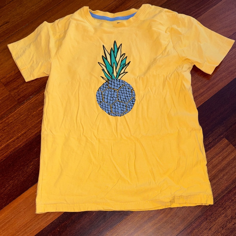 Tea Collection Yellow T-Shirt with Blue Pineapple